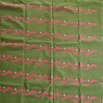 Modern Green and Pink Wavy Design Cotton Wool Area Rug for Living Room, Rectangular Accent Rug for Bedroom & Office view 8