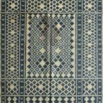 Navy Blue Southwestern Wool Area Rug, Rectangular Tribal Geometric Cotton Rug for Living Room, Farmhouse Bedroom Decor view 9