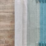 Eco-Friendly Cotton Yoga Rug | Washable Teal Blue Ashtanga Mat | Non-Toxic Natural Fiber Meditation Runner | Handloom Fringe Workout Mat view 7