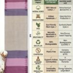Woven Cotton Yoga Mat with Fringe, Pink & Beige Color Block Meditation Rug, Boho Eco-Friendly Ashtanga Mat, Minimalist Workout Runner view 7