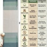 Eco-Friendly Cotton Yoga Rug | Woven Green Color Block Ashtanga Mat | Natural Non-Toxic Meditation Blanket | Washable Fitness Mat view 3