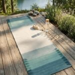 Eco-Friendly Cotton Yoga Rug | Woven Green Color Block Ashtanga Mat | Natural Non-Toxic Meditation Blanket | Washable Fitness Mat view 8