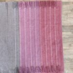 Pink and Grey Cotton Yoga Mat | Handwoven Color Block Meditation Rug with Fringe | Boho Washable Pilates Mat | Woven Workout Rug view 9