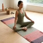 Organic Cotton Yoga Rug, Eco-Friendly Woven Meditation Mat, Natural Non-Toxic Workout Mat view 8