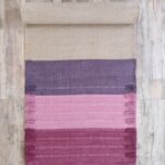 Woven Cotton Yoga Mat with Fringe, Pink & Beige Color Block Meditation Rug, Boho Eco-Friendly Ashtanga Mat, Minimalist Workout Runner view 8
