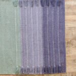Handwoven Cotton Yoga Mat | Lavender & Mint Ombre Meditation Rug | Eco-Friendly Ashtanga Mat | Boho Woven Fitness Mat with Tassels view 7