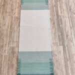 Eco-Friendly Cotton Yoga Rug | Woven Green Color Block Ashtanga Mat | Natural Non-Toxic Meditation Blanket | Washable Fitness Mat view 10