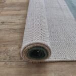 Eco-Friendly Cotton Yoga Rug | Woven Green Color Block Ashtanga Mat | Natural Non-Toxic Meditation Blanket | Washable Fitness Mat view 5