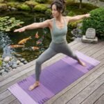 Handwoven Cotton Yoga Rug | Purple Gradient Eco-Friendly Workout Mat, Natural Non-Toxic Meditation Mat, Ashtanga Practice Rug view 7