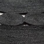 Round Black Jute Rug | Hand Braided Circle Area Rug | Boho Modern Farmhouse Decor | Scalloped Edge Natural Fiber Carpet | Custom Size view 2