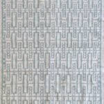 Aqua and Cream Geometric Cotton Wool Rug, Rectangular Trellis Area Rug for Living Room and Nursery view 1