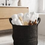 lack Jute Laundry Basket with Handles | Large Woven Storage Hamper for Bathroom | Boho Decor Towel Basket | Eco-Friendly Rope Bin view 3