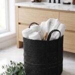 lack Jute Laundry Basket with Handles | Large Woven Storage Hamper for Bathroom | Boho Decor Towel Basket | Eco-Friendly Rope Bin view 1
