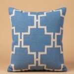 Modern Minimalist Blue Throw Pillow | Premium Cotton Geometric Cushion Cover | Chic Sofa Decor Accessory view 6