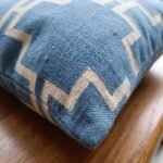Modern Minimalist Blue Throw Pillow | Premium Cotton Geometric Cushion Cover | Chic Sofa Decor Accessory view 8