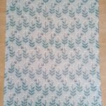 Cotton Throw Blanket with Tassels | Floral Leaf Digital Print Blue Blanket | Summer Decorative Throw | Minimalist Scandi Bedding view 12