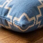 Modern Minimalist Blue Throw Pillow | Premium Cotton Geometric Cushion Cover | Chic Sofa Decor Accessory view 13