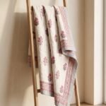 Indian Hand Block Print Floral Quilt | 100% Cotton Lightweight Summer Blanket | Pink Motif Boho Bedspread | Jaipuri Razai view 14