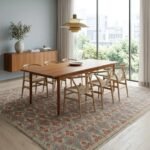 Traditional Oushak Wool Carpet | Handmade Indian Rug Craftsmanship view 8