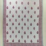 Indian Hand Block Print Floral Quilt | 100% Cotton Lightweight Summer Blanket | Pink Motif Boho Bedspread | Jaipuri Razai view 11