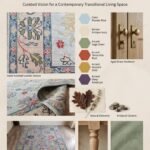Elegant Hand Knotted Wool Oushak Carpet | Luxury Interior Rug view 21