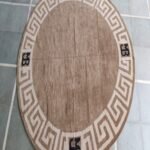 Oushak Wool Knotted Round Rug | Handmade Carpet for Luxury Interiors view 19
