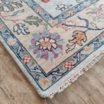 Elegant Hand Knotted Wool Oushak Carpet | Luxury Interior Rug view 19