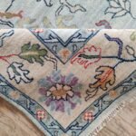 Elegant Hand Knotted Wool Oushak Carpet | Luxury Interior Rug view 18