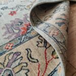 Elegant Hand Knotted Wool Oushak Carpet | Luxury Interior Rug view 17