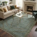 Vintage Style Wool Oushak Rug | Hand Knotted Carpet view 16