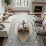 Oushak Floral Wool Carpet | Hand Knotted Handmade Rug view 18