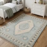 Oushak Floral Wool Carpet | Hand Knotted Handmade Rug view 15