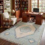 Oushak Floral Wool Carpet | Hand Knotted Handmade Rug view 1