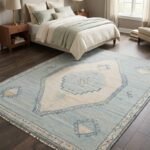 Oushak Floral Wool Carpet | Hand Knotted Handmade Rug view 12