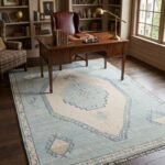 Oushak Floral Wool Carpet | Hand Knotted Handmade Rug view 11