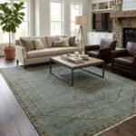Vintage Style Wool Oushak Rug | Hand Knotted Carpet view 8