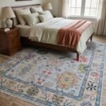 Elegant Hand Knotted Wool Oushak Carpet | Luxury Interior Rug view 16