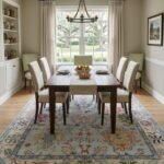 Elegant Hand Knotted Wool Oushak Carpet | Luxury Interior Rug view 5