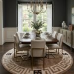 Oushak Wool Knotted Round Rug | Handmade Carpet for Luxury Interiors view 16