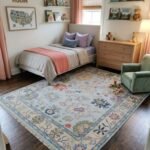 Elegant Hand Knotted Wool Oushak Carpet | Luxury Interior Rug view 12