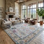 Elegant Hand Knotted Wool Oushak Carpet | Luxury Interior Rug view 8