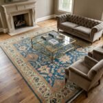 Oushak Style Wool Carpet | Traditional Hand Knotted Rug view 14