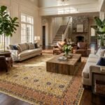 Large Hand Knotted Wool Oushak Carpet | Luxury Floor Rug view 5