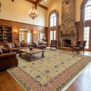 Large Hand Knotted Wool Oushak Carpet | Luxury Floor Rug