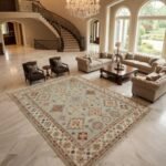 Classic Wool Oushak Carpet | Hand Knotted Artisan Rug view 12