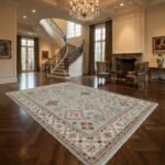 Classic Wool Oushak Carpet | Hand Knotted Artisan Rug view 11
