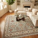 Classic Wool Oushak Carpet | Hand Knotted Artisan Rug view 10