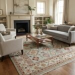 Classic Wool Oushak Carpet | Hand Knotted Artisan Rug view 9