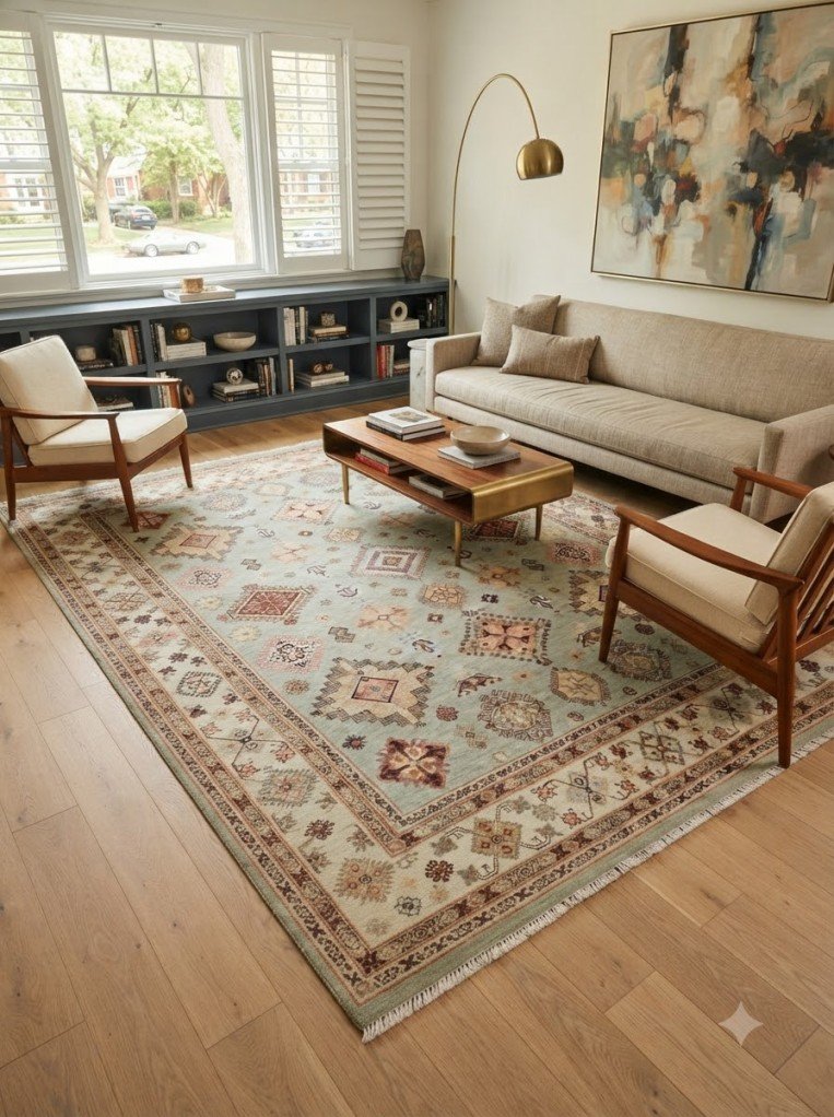 Classic Wool Oushak Carpet | Hand Knotted Artisan Rug