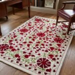 Designer Hand Tufted Wool Rug | Modern Geometric Pattern view 9